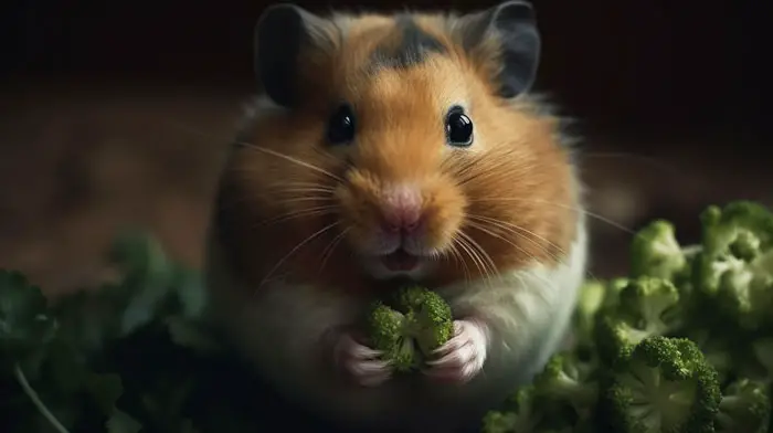 Hamsters Eat Broccoli