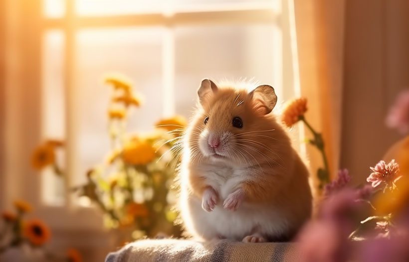 Well-designed and comfortable habitat for a Russian hamster